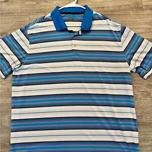 Blue Striped Men's Polo Shirt